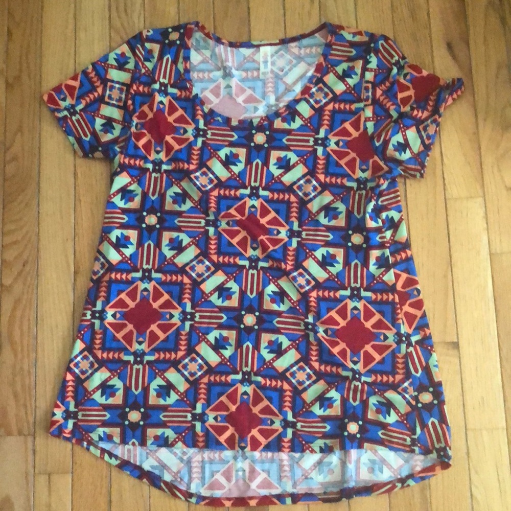 Tribal patterned LuLaRoe top